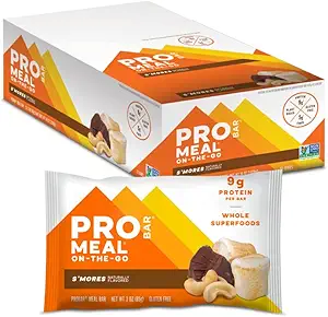 PROBAR - MEAL Bar, S'Mores, Non-GMO, Gluten-Free, Healthy, Plant-Based, Whole-Food Ingredients, Natural Energy (12 Count)