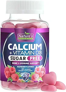 Calciumsupplement Gummies - Suikervrij Calcium Gummy met 400 IE Vitamine D3 voor beste absorptie - Ondersteunt Immune Health, Bones & Teeth - Nature's Calcium Kauwen voor vrouwen & mannen - 120 Gummies