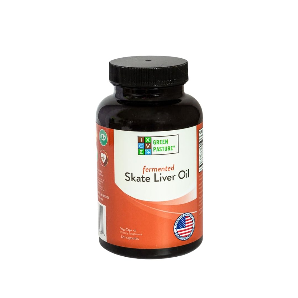 Groene pastuur Gefermenteerde Skate Lever Olie - 120 Capsules