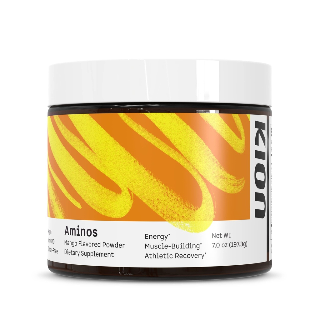 Kion Aminos Essential Amino Acids Powder - Amino Acid Nutritional Supplements, Aminos Powder, Essential Amino Energy No Cafeine, EAAs Amino Acids Powder, BCAA EAA - 30 Servings, Mango