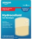 Soins de base Advanced Fast Healing Hydrocolloïd Gel Bandages, Large Wound Dressing, 4 ct