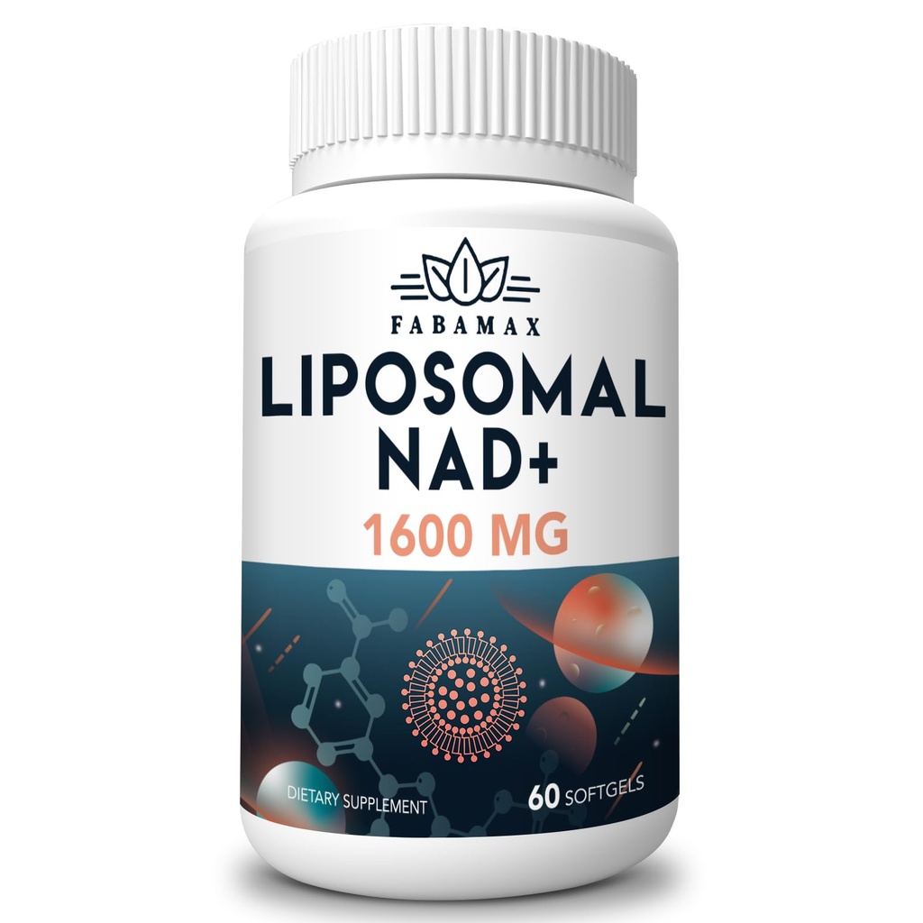 1600 mg Liposomal NAD Supplement, 98% Pure NAD+ Supplement, Superior Absorptie, Alternatief voor Nicotinamide Riboside of NADH voor Boost NAD+ voor Veroudering Verdediging, Energie, Duurzaamheid, 60 Softgels