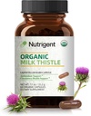 USDA Organic Milk Thistle Supplement 25:1 Extract, 8750 mg Sterkte, Silymarin Supplement 280 mg, Liquid Organic Capsules, Liver Health & Detox Support, Non-GMO, 60 Tellen