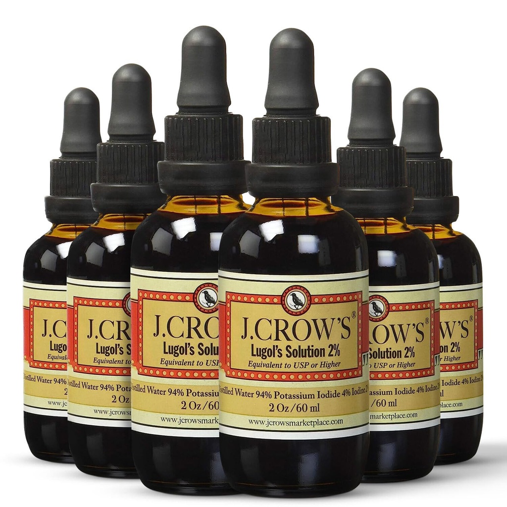 J.CROW'S® Lugol's Solution of Iodine 2% 2 oz (6 flessen) 