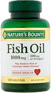 Nature's Bounty 300 mg Omega-3 Fish Oil 1000 mg Softgels 120 Coated Soft Gels (pack van 2)