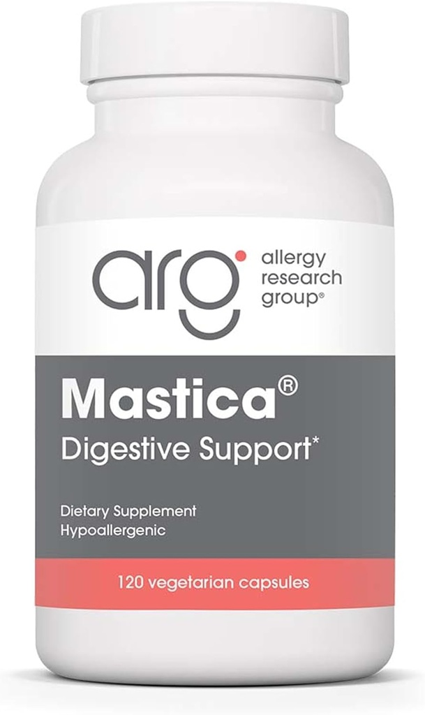 Allergy Research Group Mastica - Mastic Gum Capsules, Digestief Health Supplement voor volwassenen, Mastic Hars Poeder Capsules voor Gut Health Ondersteuning - 120 Tellen