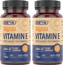 DEVA Vegan Natural Source Vitamine E 400IU met gemengde tocoferolen, sojavrije capsules van 90 Veg (verpakking van 2)