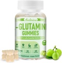 L-Glutamine Gummies 1000 mg, avec Trehalose, L supplément de glutamine Soutien Intestinal, Boost Immune & Santé musculaire, pour adultes et enfants, non-OGM, végétalien, sans gluten, arômes de raisin, 60