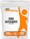 BulkSupplements.com Zink Glycinate Powder - Zinksupplement, Mineral Supplement for Immune Support - Glutenvrij, 130mg per portie, 1kg (pakket van 1)