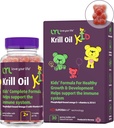 LYL Krill Oil Kid Gummy Bears met vitamine D 3, vitamine E en vitamine A - fosfolipide-Bound Omega 3 voor gezonde groei en ontwikkeling - Gummy Bears met sinaasappel, appel & fruit smaak (Pack van 30)
