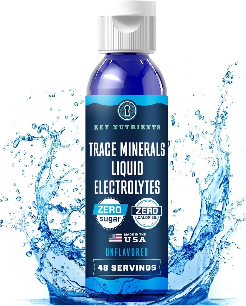 KEY NUTRIËNTEN Trace Minerals Liquid Electrolytes for Hydration Recovery 4oz - Electrolyte Drops, Electrolyte Water, Keto Electrolytes - Mineral Drops for Drinking Water
