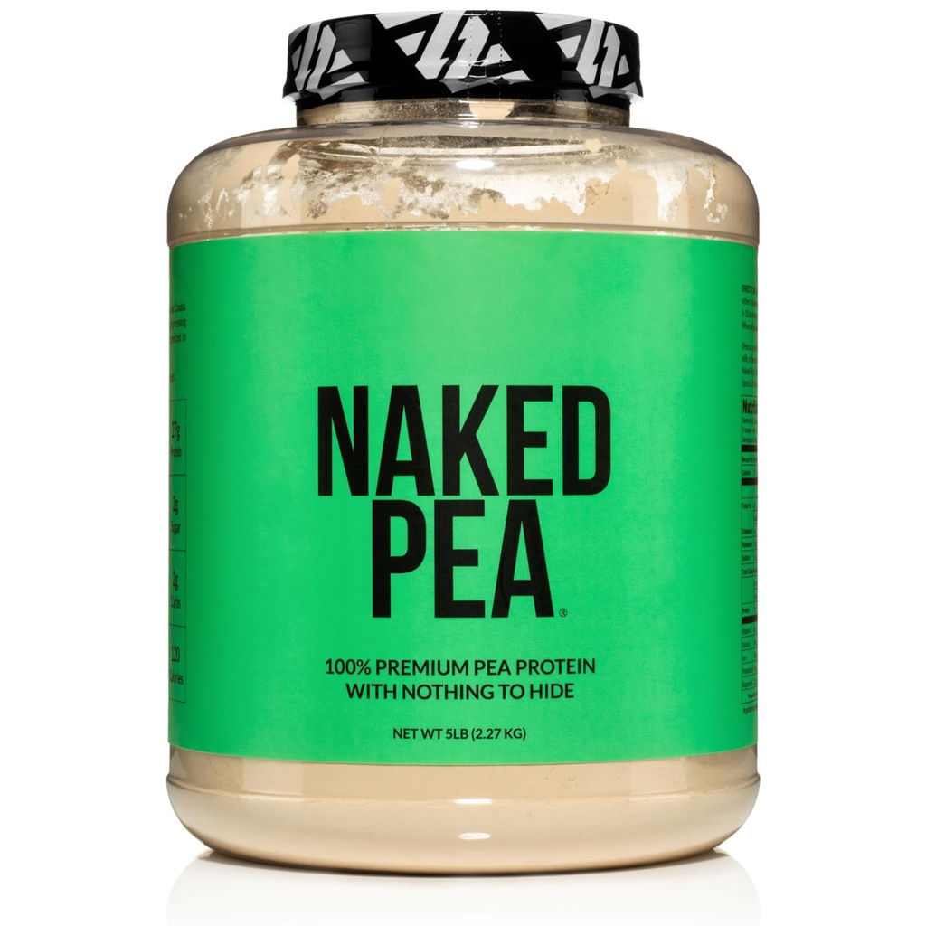 NAKED Pea - 5LB 100% Pea Proteïne Poeder van Noord-Amerikaanse boerderijen - Unflavored Vegan Pea Proteïne Isolaat - Plant Proteïne Poeder, Makkelijk te Digest - 76 Servers