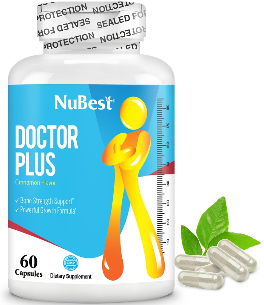 NuBest Doctor Plus met Calcium, Vitamine D3, Vitamine K2 (MK7), Magnesium Capsules voor Bot Kracht, Gezonde Bonen, Immuniteit, Calcium Max Absorptie voor Leeftijd 10+ 