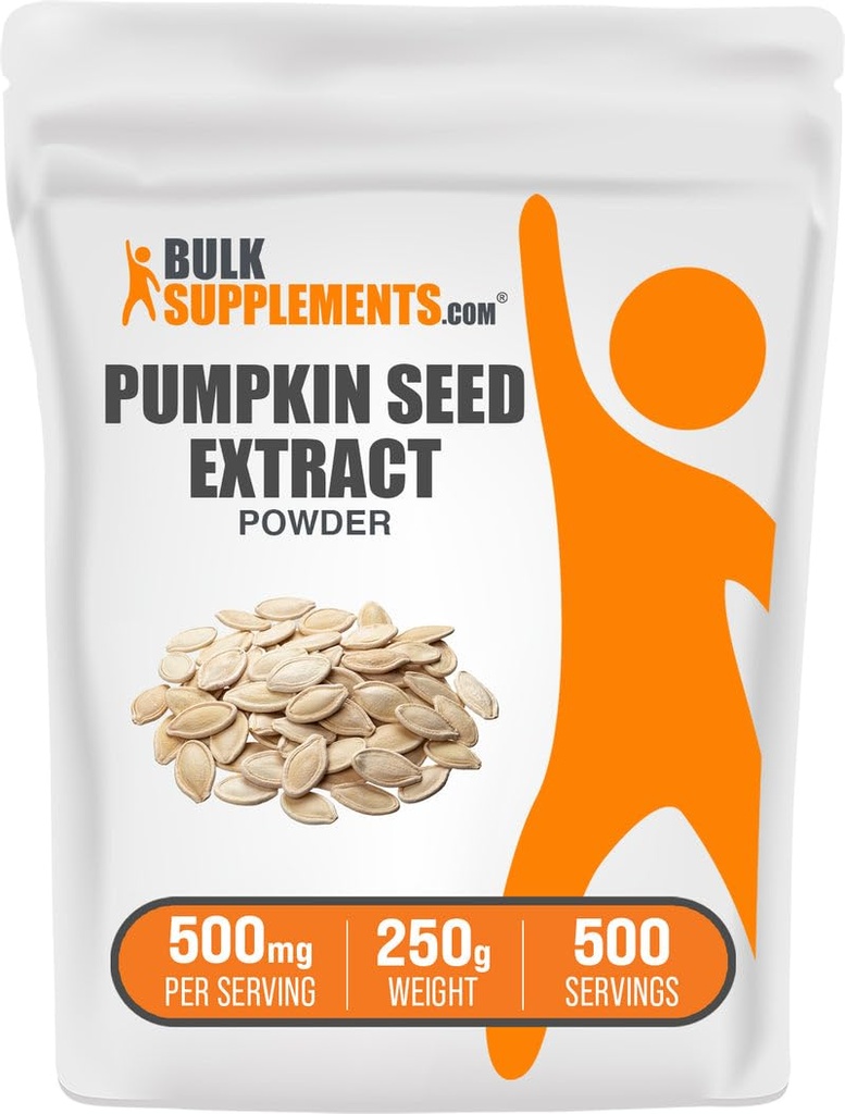 BulkSupplements.com Pumpkin Seed Extract Powder - Pumpkin Seed Supplement, Herbal Supplement - Vegan & Gluten Free, 500mg per portie, 250g (8.8 oz) (pakket van 1)