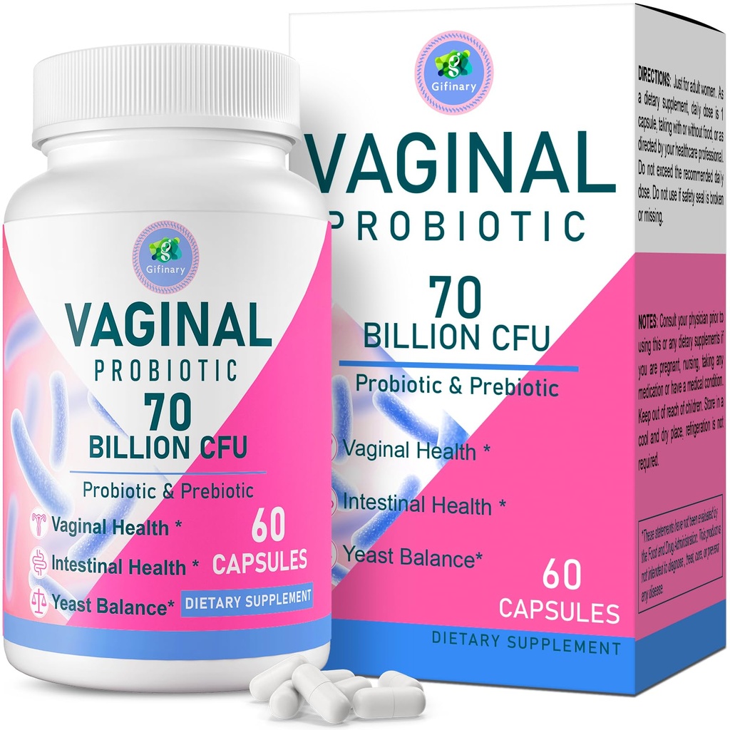 Vaginale Probiotica, PH Balance for Women, 70 Miljard CFUs Womens Probiotic for Vaginal Health, Urinary, Odor Control, Flor, Ph Balance & Hormone, with Prebiotic & D-Mannose - Shelf Stable, 60 Caps