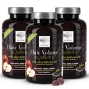 NIEUWE NORDIC Haar Volume Gummies, 2500 mcg Biotine, Dagelijkse Haar Vitaminen Supplement ter ondersteuning van de Haarhuid & Nails, Veganistisch, 60 Tellen (Pack of 3)