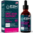 E2H Uric Acid Support Supplement - Tart Cherry en Duivelsklauw - Ondersteunt Uric Acid Health en Nierfunctie Non-GMO - Vegan - 2 Fl Oz