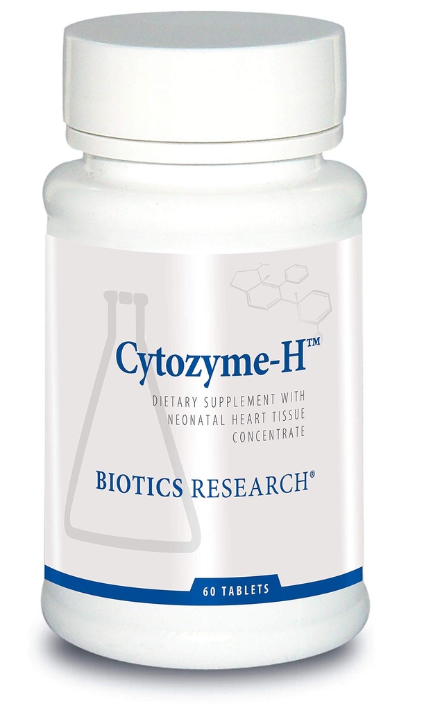 Recherche en biotechnologie Cytozyme H Soutien cardiovasculaire glandulaire, Concentré cardiaque bovine, favorise le soutien musculaire, stimule l'énergie, SOD, Catalase, Potent Antioxydant Activité 60 Comprimés