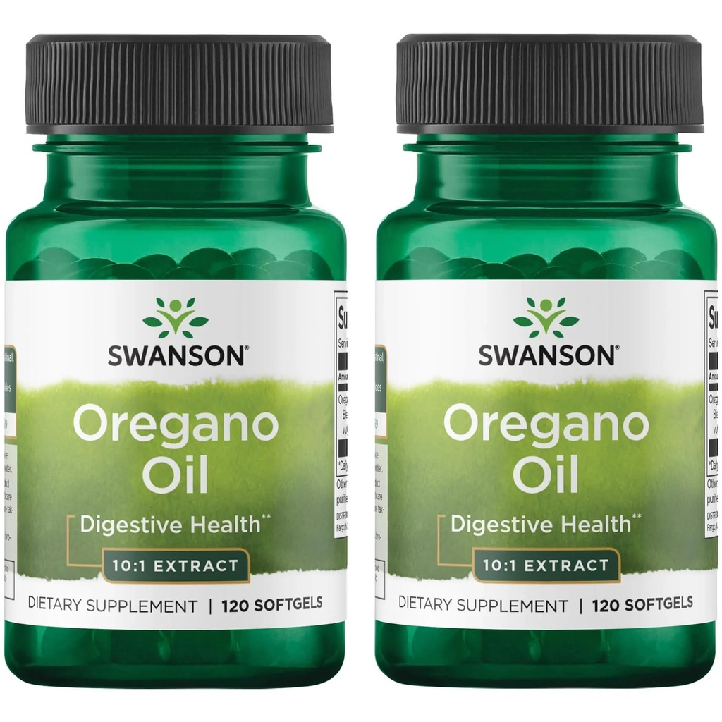 Swanson Oregano Oil 10:1 Extract - Natural Supplement Promoting Digestive Health & Respiratory Support - Supports Gastro-intestinale Systeem & Urinaire Tract Health - (120 Softgels, 150mg Each) (2 Pack)
