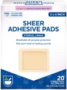 Rite Aid Sheer Kleefbandjes met Steriel Non Stick Pad, 3" x 4" - 20 Telling 