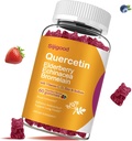 Quercetine Gummies with Bromelain, Vlierbes, Echinacea, Vitamine C D Zink - Immuun systeem ondersteuning 60 Telt Pure Quercetine Gummies for Kids & Adults