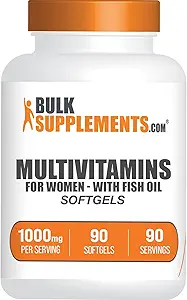 BulkSupplements.com Multivitamine pour les femmes Softgels - Supplément multivitamine quotidien, multiminérale pour les femmes avec l'huile de poisson - sans gluten, 1 Softgel par portion (1000mg), 90 Compte (paquet de 1)