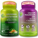 COMPULES STUDIO Liposomale Glutathion 500mg Verrijkt met biologische Whole Foods + Plant-based Calcium, Magnesium, Zink, D3 & K2 met Kurkuma, Vegan, Non-GMO, Clean Daily Wellness Support