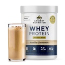 Ancient Nutrition Herbain Fed Whey Protein + Fat Loss Blend, Vanilla Cinnamon, 23g de protéines, favorise la perte de graisse et stimuler le métabolisme, bio régénérative A2/A2 protéines de lait,18 portions