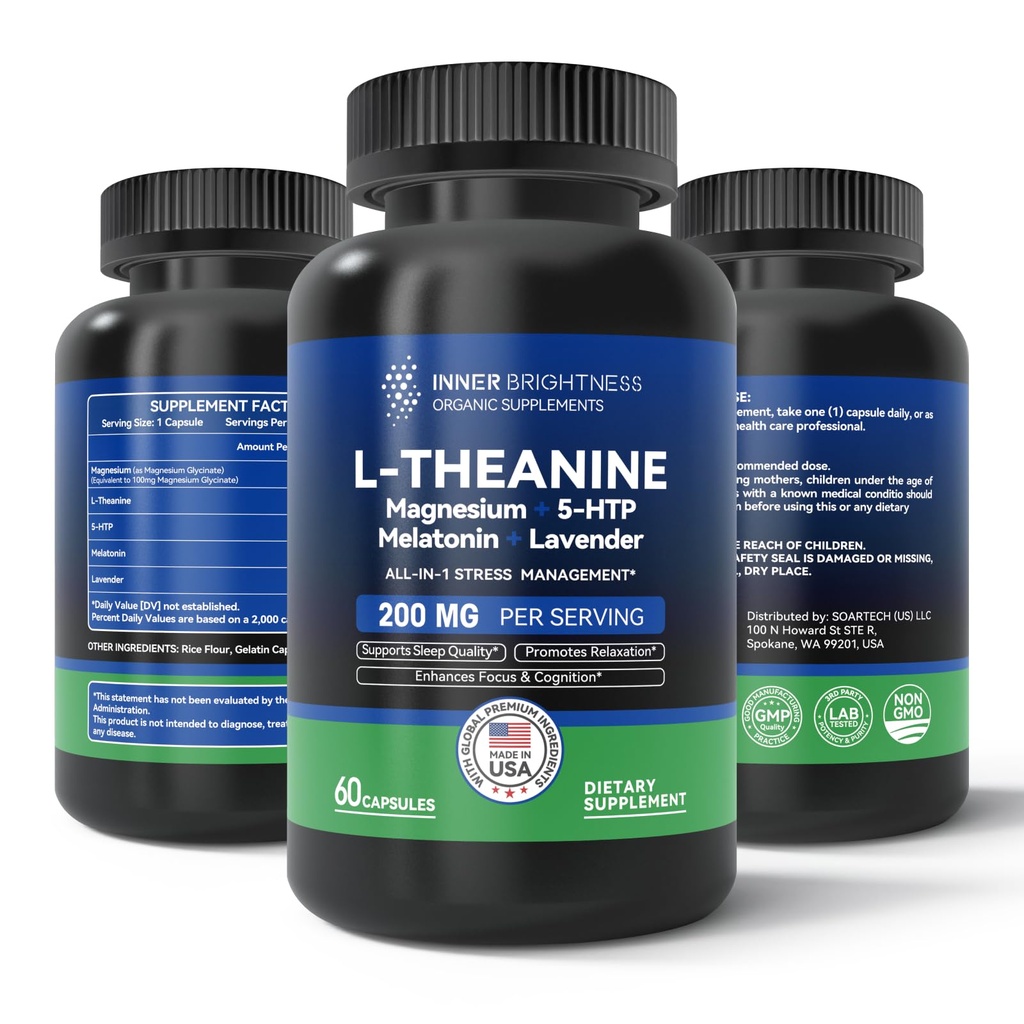L Theanine 200mg, Magnesium, 5-HTP & Melatonine 