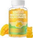 90 CT Magnesium Glycinate Gummies 1000mg - Suikervrij Magnesium Kaliumsupplement met Vitamine D, B6, CoQ10 voor Kalm Mood & Slaap Ondersteuning - 90 Mango Ananas Gummies