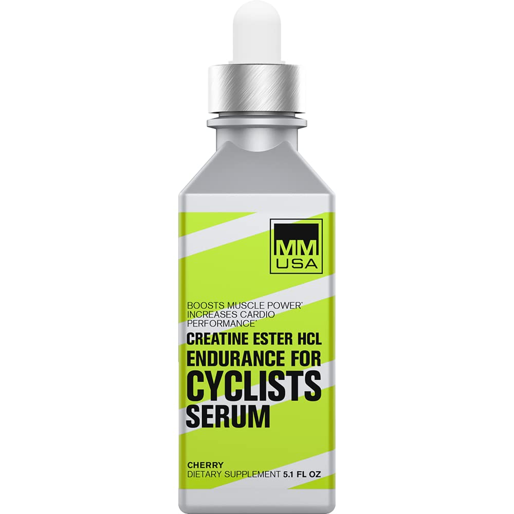 MMUSA Cyclist-Optimized Creatine Serum. Versterkt de prestaties van de fietssport, verhoogt de stikstofoxideniveaus, uithoudingsvermogen, energie, duurzaamheid en focus. Bestrijdt vermoeidheid & melkzuur opbouw. Cherry, 5.1 Fl Oz