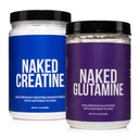 Naked Pure Micronized Creatine Monohydraat 100 Servings + 200 Servings Pure L-Glutamine Bundle: Vegan, Non-GMO, Glutenvrij. Niets kunstmatigs