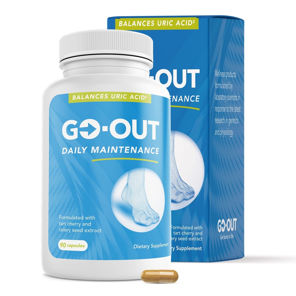Ga uit Dagelijks onderhoud - Natuurlijke Urinezuur Ondersteuning met Tart Cherry, Selderijzaad, en Kurkuma - Vegan, Non-GMO, Glutenvrije supplement voor gezamenlijke comfort en gezonde nierfunctie 90 Capsules