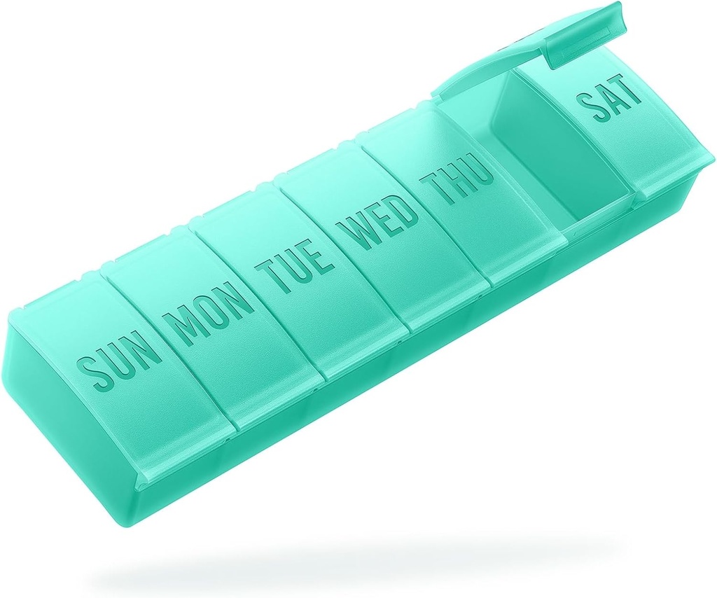 Barhon pil Organizer grote, wekelijkse geneeskunde pil Organisators, 7 dagen pillen doos reizen voor grote vitamine supplementen visolie, groen