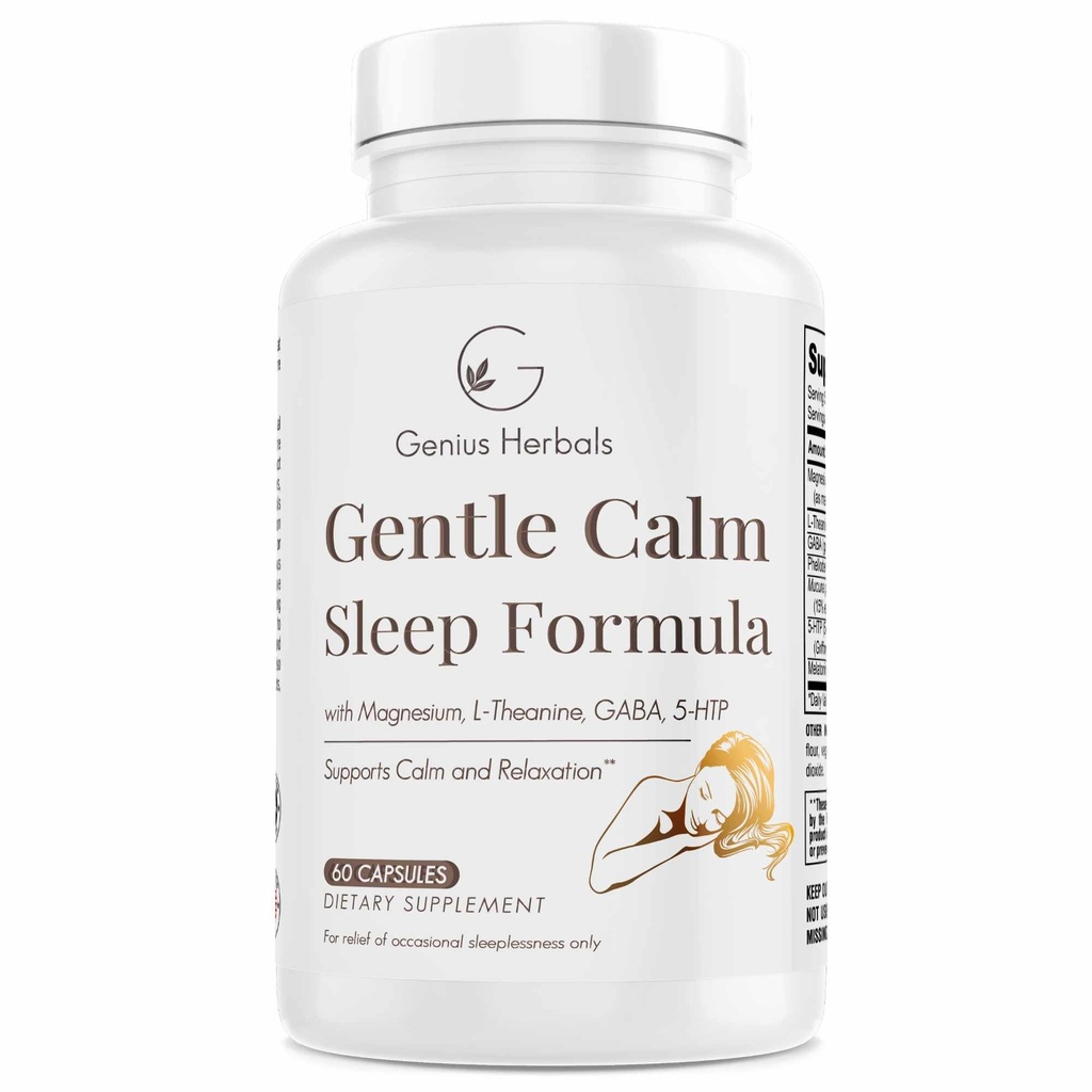 Rustig slapen Formule met Magnesium, L-Theanine, Melatonine, GABA, 5-Htp 