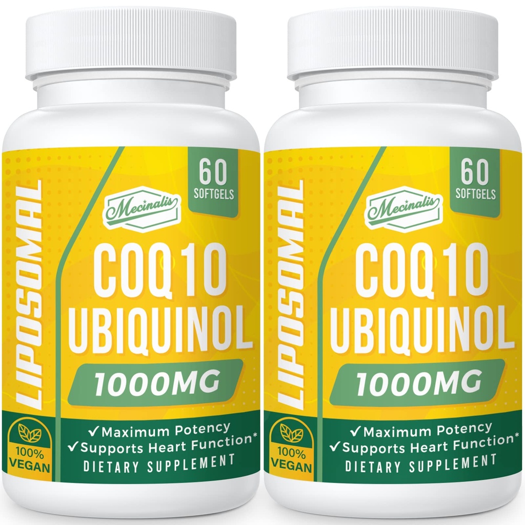 1000mg CoQ10 Softgels liposomiques Meilleure absorption CoQ10 Supplément Ubiquinol Fonction cardiaque et production d'énergie