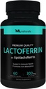 ML Naturals Lactoferrine 300 mg 60 plantaardige capsules Ondersteunt een gezond immuunsysteem en ijzer Absorptie, NSF-gecertificeerd en cGMP-compliant