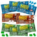 MEG - Militaire Energie Gum 100mg Cafeïne per stuk + Verhoog Energie + Boost Fysische Performance + Multi Smaken van Arctic Mint, Spearmint, & Cinnamon + 8 Packs (40 Tellen)