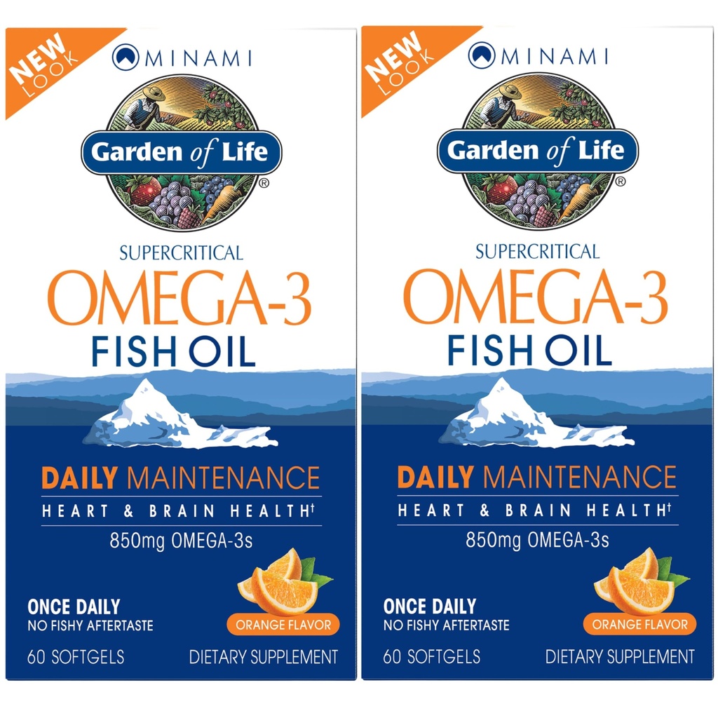 Tuin van het leven EPA/DHA Omega 3 Visolie - Minami Natuurlijke Hersenfunctie, Hart en Mood Supplement, 120 Tellen (60-ct 2-pack)