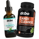 Chlorophylle Liquid Drops Body Detox & Candi Cleanse - Vegan Liquid Chlorophyll Drops Odor Cleanse Supplément Déodorant interne - Probiotique extra-fort Origan oral et capsules d'acide caprylique