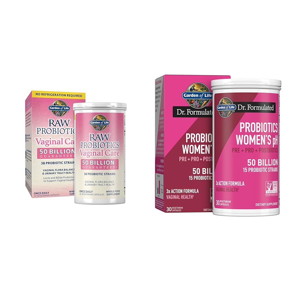 Jardin de la vie Probiotiques pour la santé des femmes - Soins vaginaux avec 50 milliards UFC et soutien digestif et immunitaire avec 50 milliards UFC - 30 jours d'approvisionnement