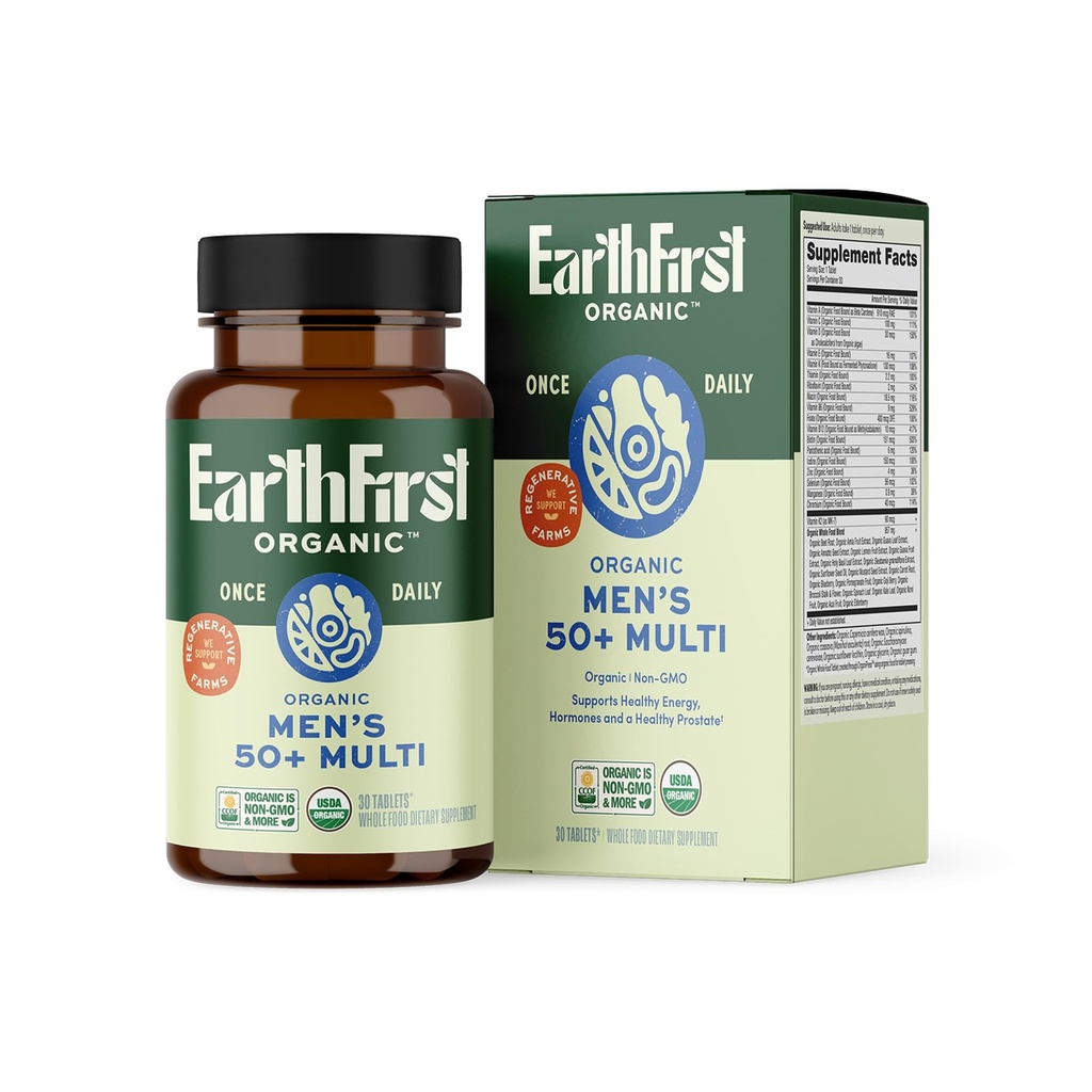 Eenmaal dagelijks Multi voor mannen 50+, 19 Vitaminen van kruiden & Superfoods, Ondersteunt Prostaat Gezondheid, Energieniveaus, en Sterke Bones, 30 Tellen