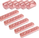 10 Pack (Semaine et jour), 2 fois par jour (AM/PM) + Organisateur de pilules de 7 jours, planificateur de vitamines, ensemble de pilules de grande capacité, cas de pilule de voyage pour médicaments/vitamines/huiles de poisson/compléments, rose