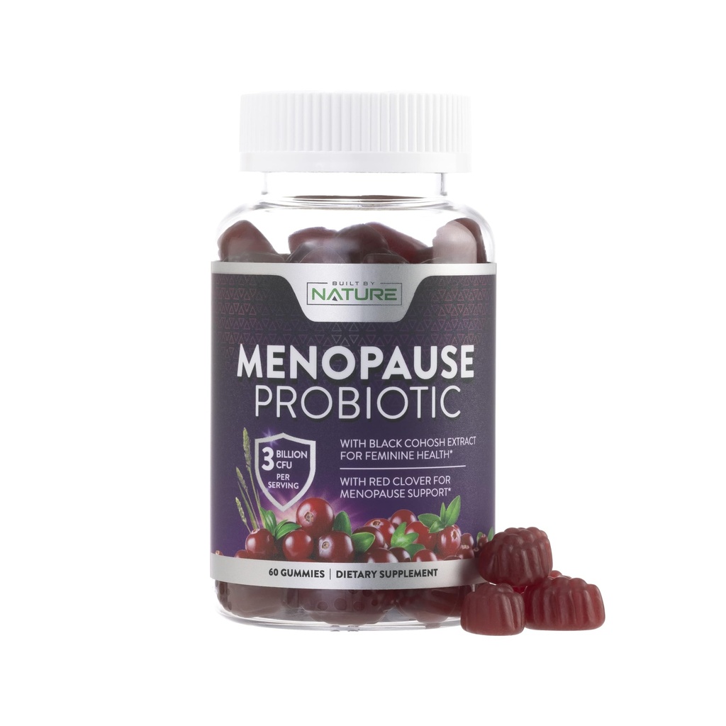 Menopauze Supplementen voor vrouwen - Menopauze Probiotische Gummy - Vrouwen . Menopauze Relief voor Hot Flashes, Nacht Sweats & Mood Swings met Black Cohosh & Cranberry - Non-GMO, Vegan - 60 Gummies