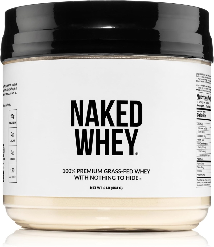 NAKED Wei 1Lb - Slechts 1 Ingrediënt, Gras Fed Wei Proteïne Poeder, Niet gedenatureerd, Geen Gmos, Geen soja, Glutenvrij, Stimuleer Groei, Verbeter Herstel - 15 Serven