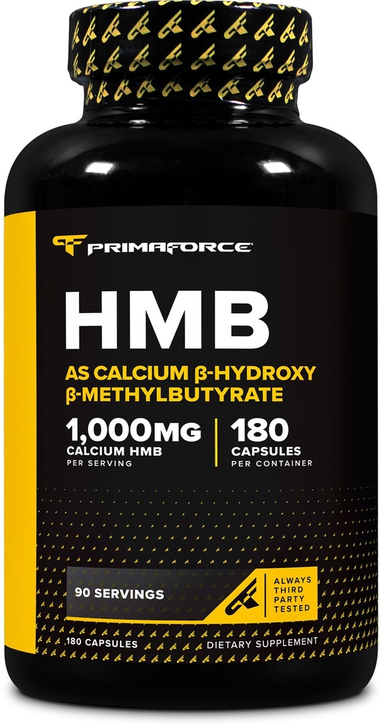 Primaforce HMB (Beta-Hydroxy Beta-Methylbutyraat) 1000mg, 180 Capsules (500mg per capsule) - Glutenvrij en niet-GMO-supplement