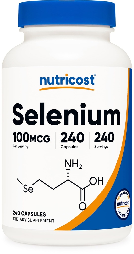 Nutricost Selenium Supplement 100mcg, 240 Capsules, vegetarisch, Glutenvrij & niet-GMO