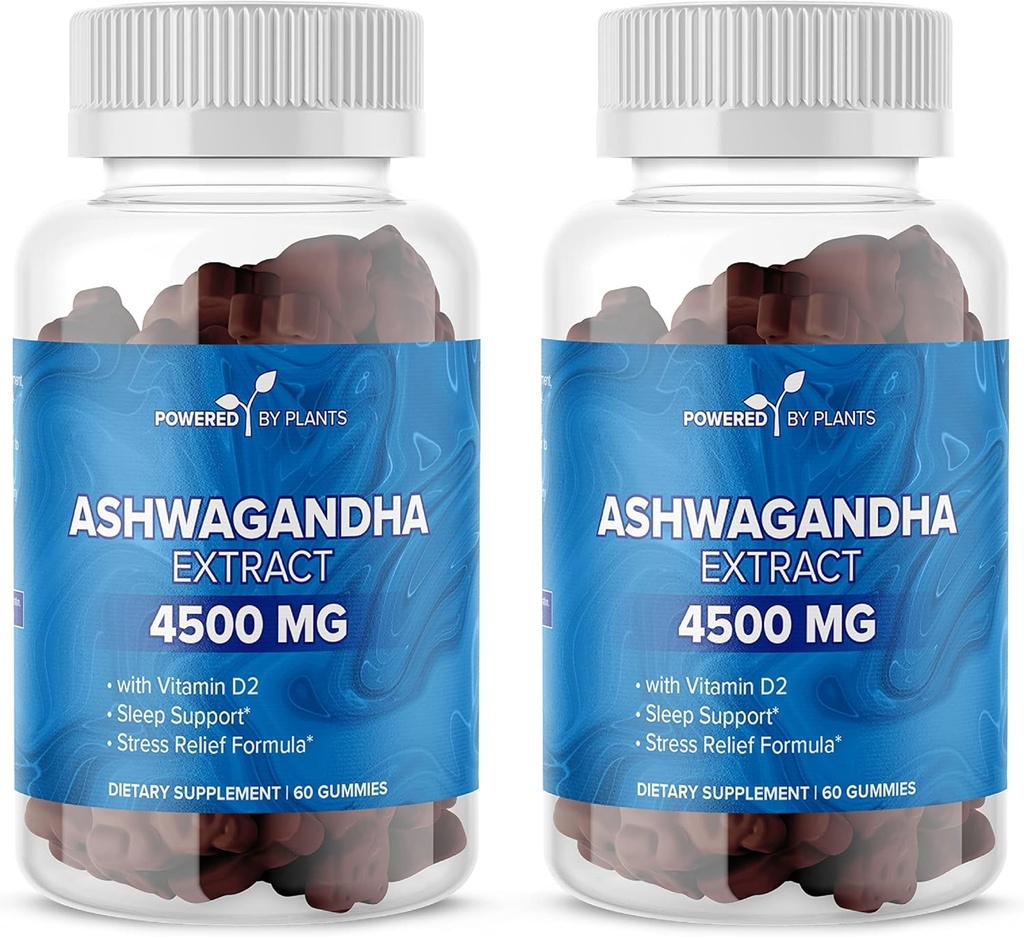 Ashwagandha Gummies - Sleep Quality, Memory, & Cognitive Support - Ashwagandha Gummies for Women & Men Pack of 2, 60 Servings