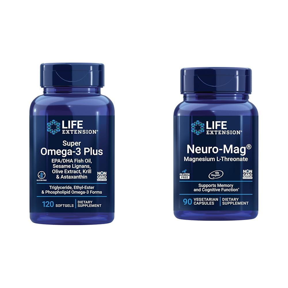 Life Extension Super Omega-3 Plus EPA/DHA Fish Oil, Sesam Lignans & Neuro-mag Magnesium L-threonaat