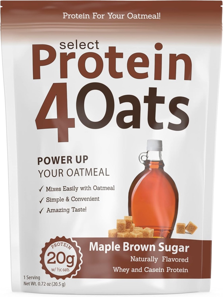 PEScience Protein4Oats, Powder to Make Amazing Proteine Havermout, with Whey and Caseïne, Glutenvrij, Maple Brown Sugar, 12 Servers